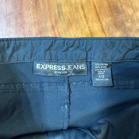 Vintage Y2K Express Jeans Women's Pants 1/2 Low Rise Cotton Shiny Flare LL28 - Picture 4 of 6